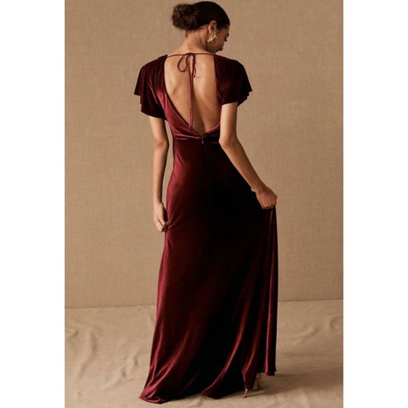 New BHLDN x Jenny Yoo Ellis Velvet Open Back Dress sz 12 - Picture 2 of 10